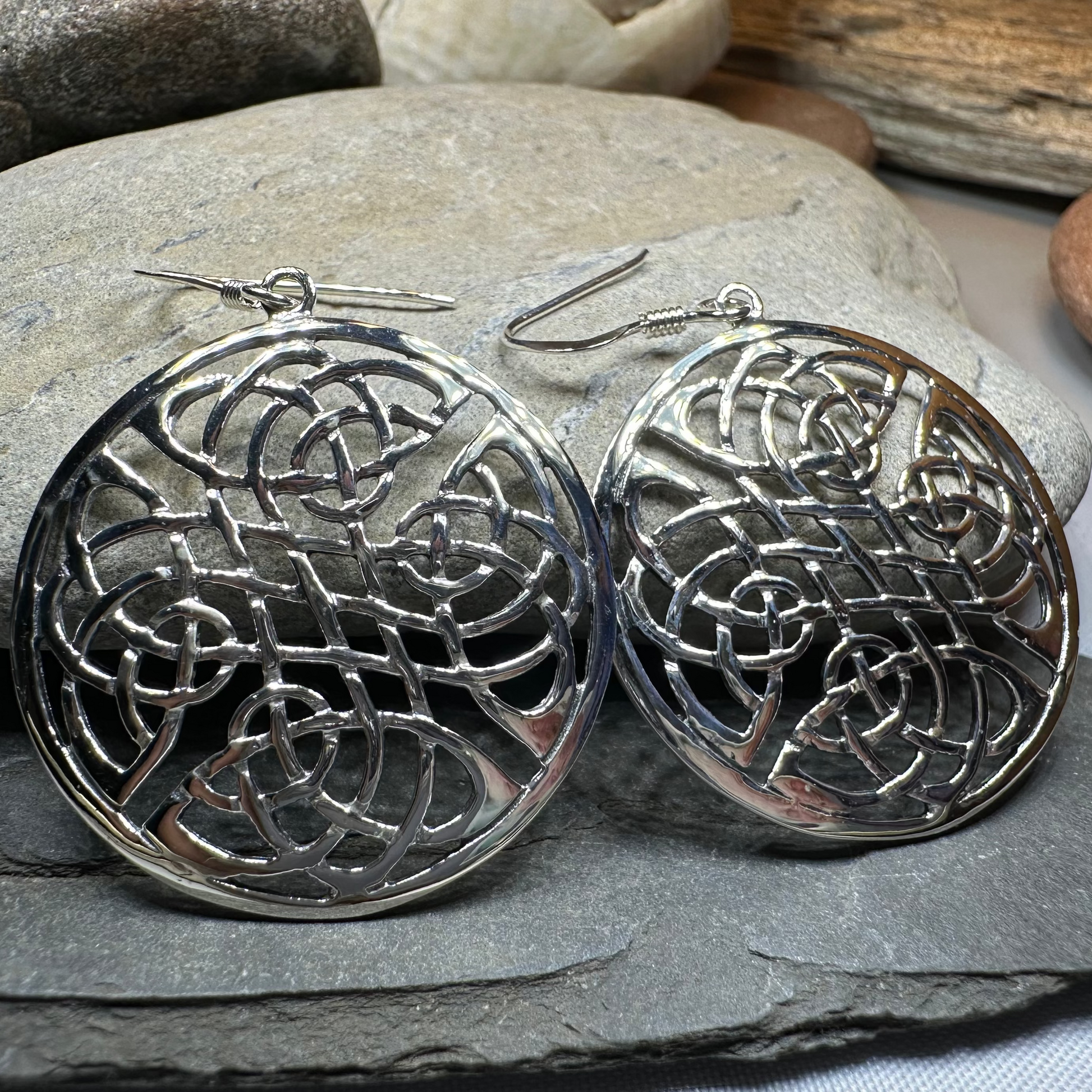 Deirdre Celtic Knot Earrings in Sterling Silver — view 6