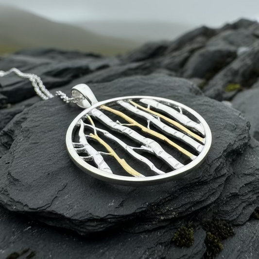 Birch Tree Forest Necklace in Sterling Silver