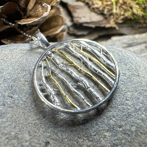 Load image into Gallery viewer, Birch Tree Forest Necklace
