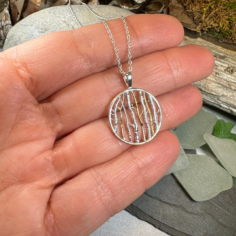 Load image into Gallery viewer, Birch Tree Forest Necklace
