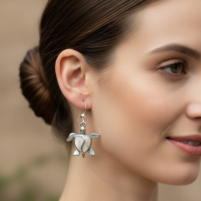 Farraige Turtle Love Earrings — view 2