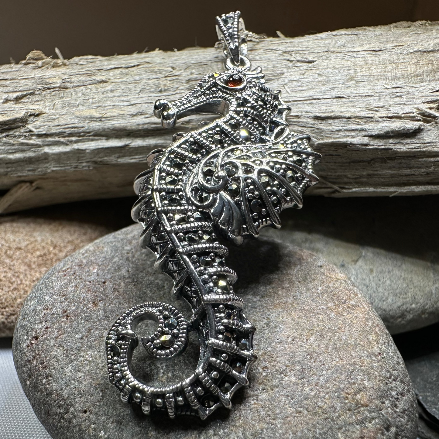 Sea Dreams Seahorse Necklace in sterling silver
