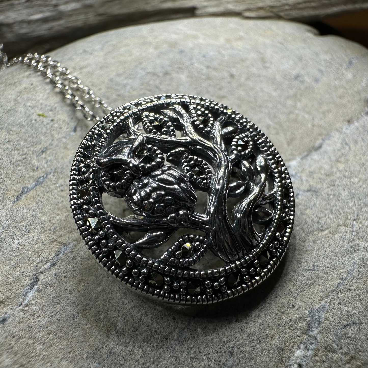 Autumn Owl Tree Necklace — view 8
