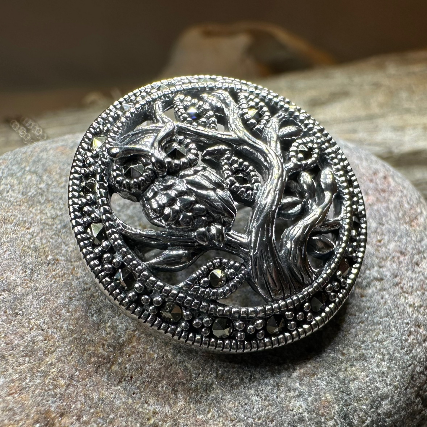 Autumn Owl Tree Necklace — view 5