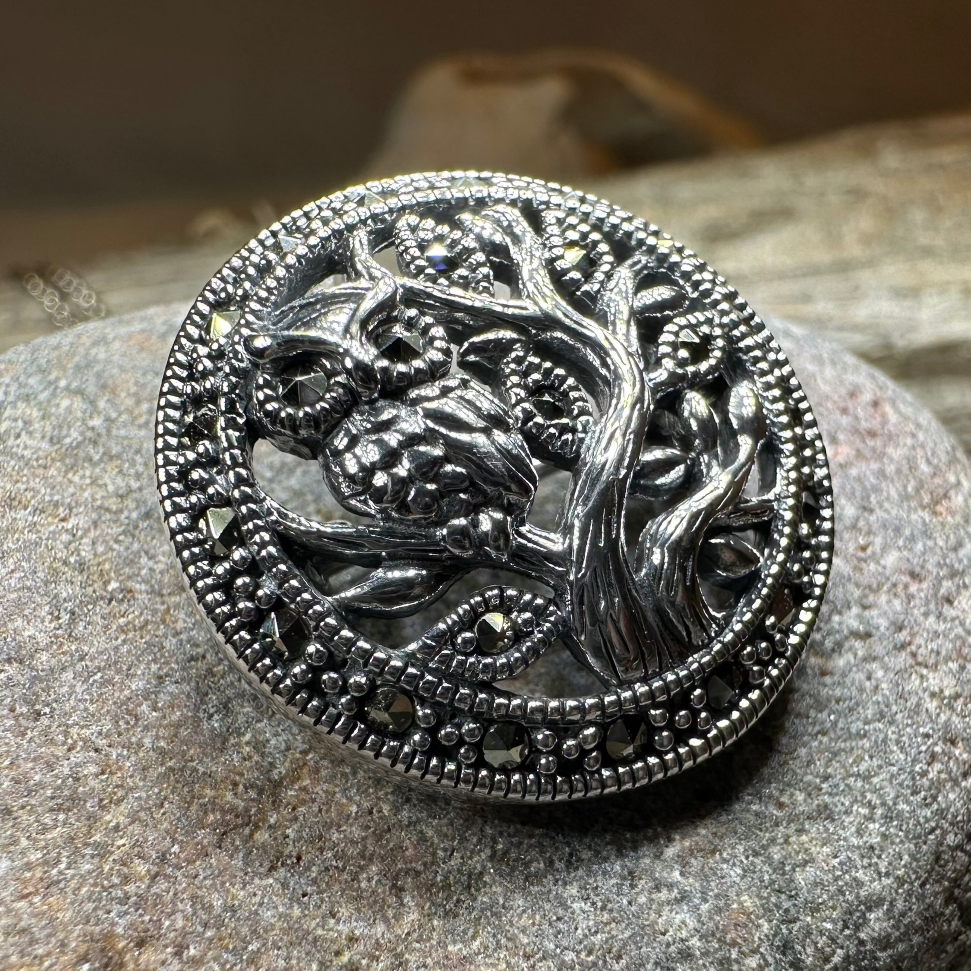 Autumn Owl Tree Necklace — view 5