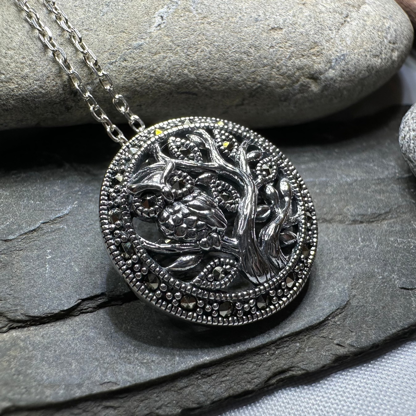 Autumn Owl Tree Necklace — view 3
