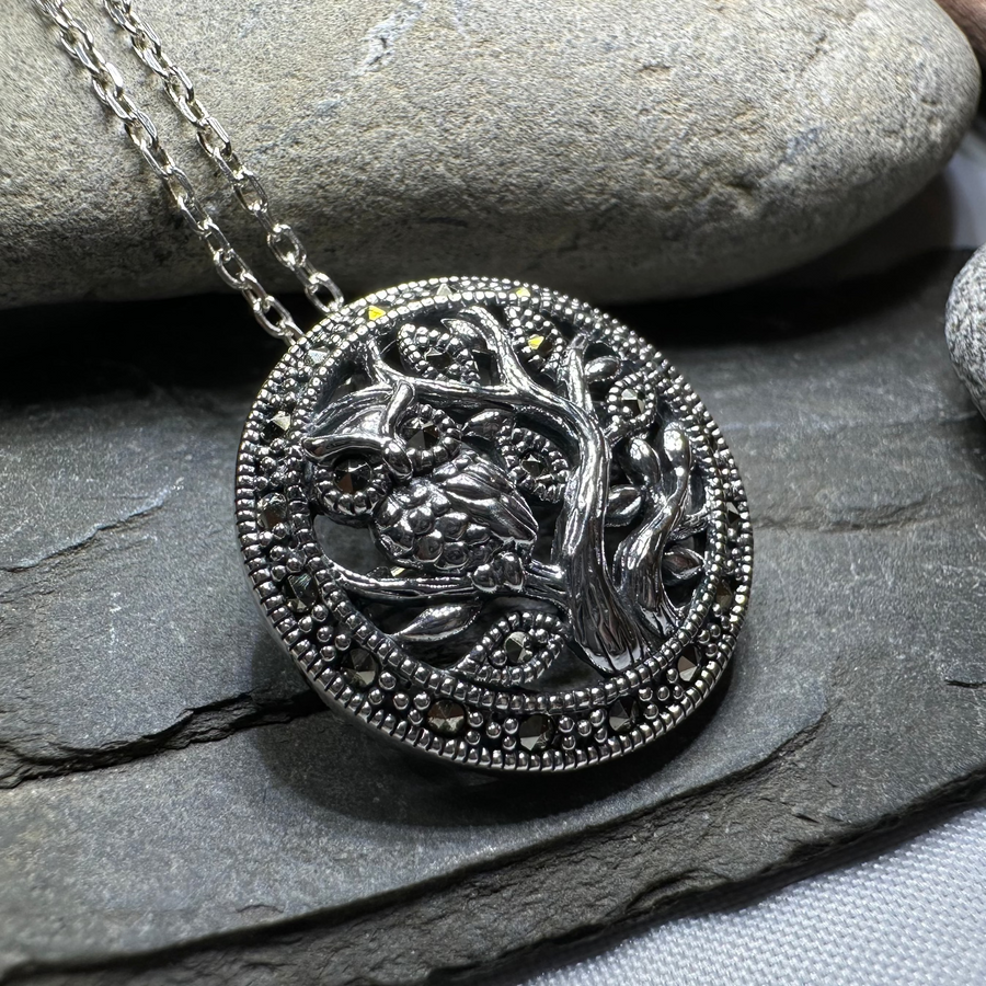 Autumn Owl Tree Necklace