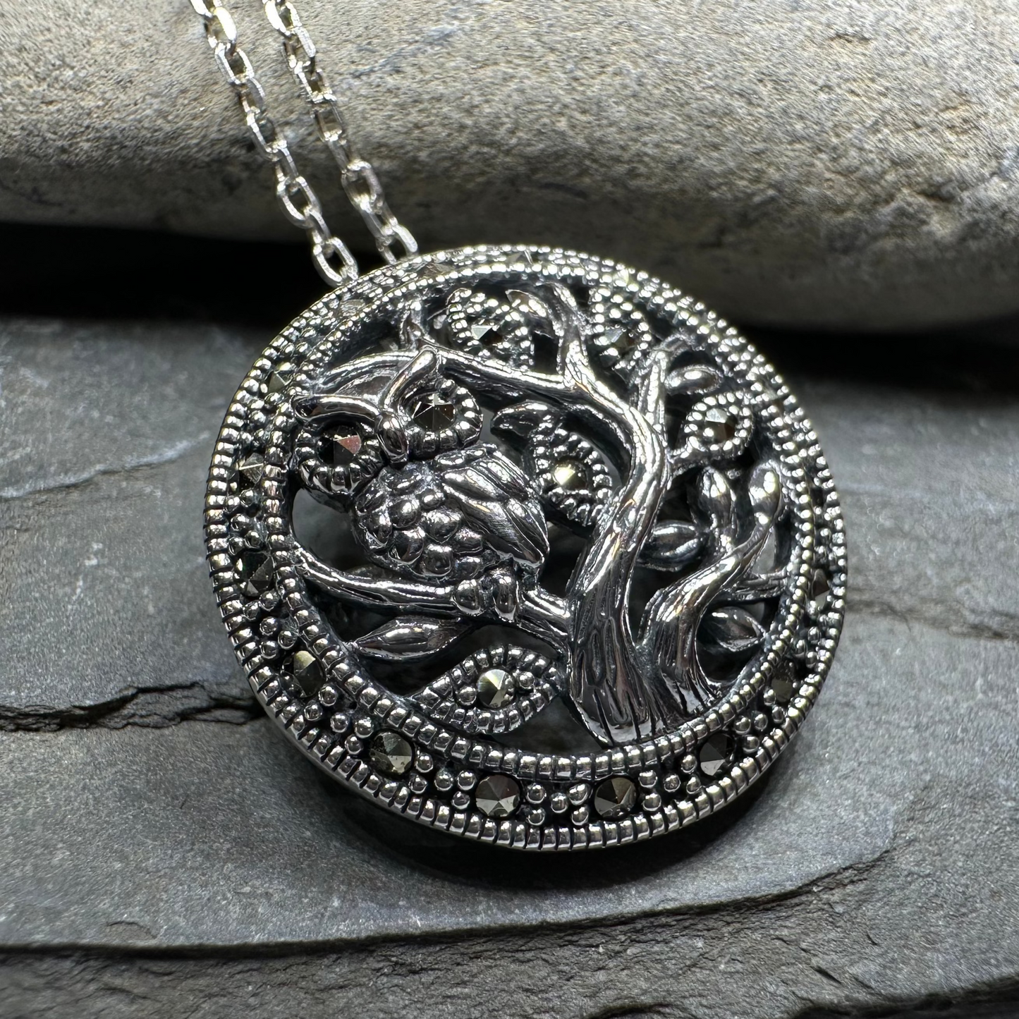 Autumn Owl Tree Necklace — view 6