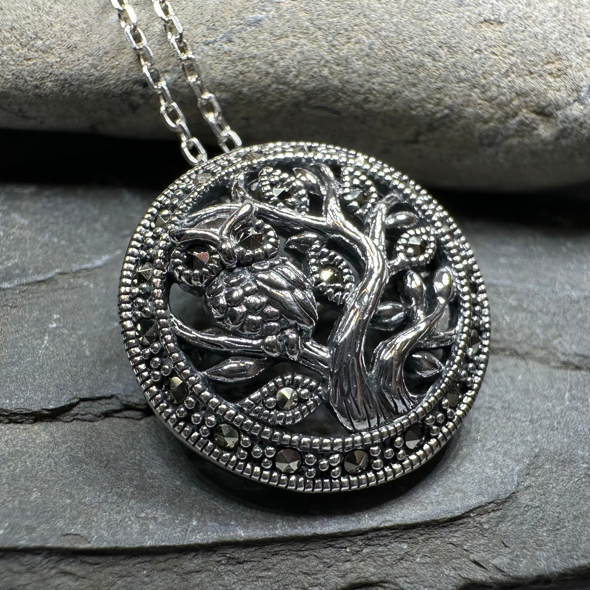 Autumn Owl Tree Necklace — view 6