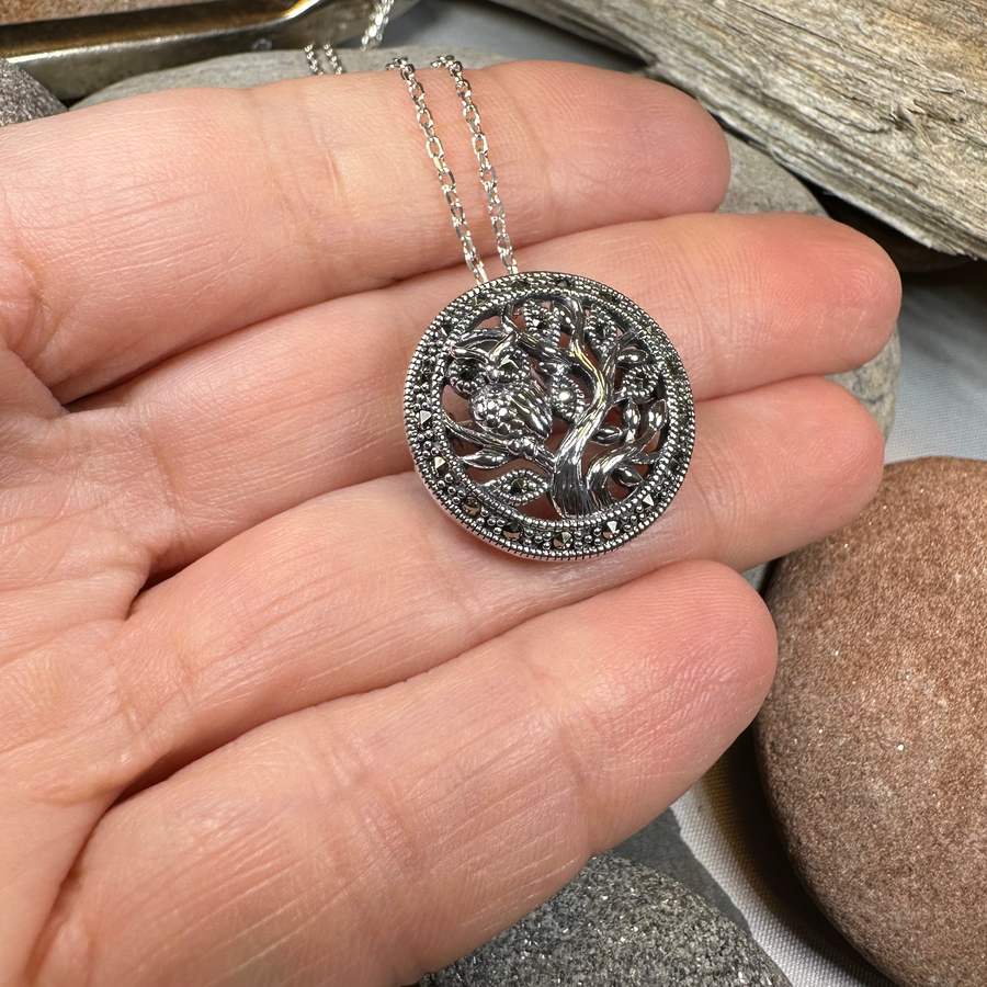 Autumn Owl Tree Necklace