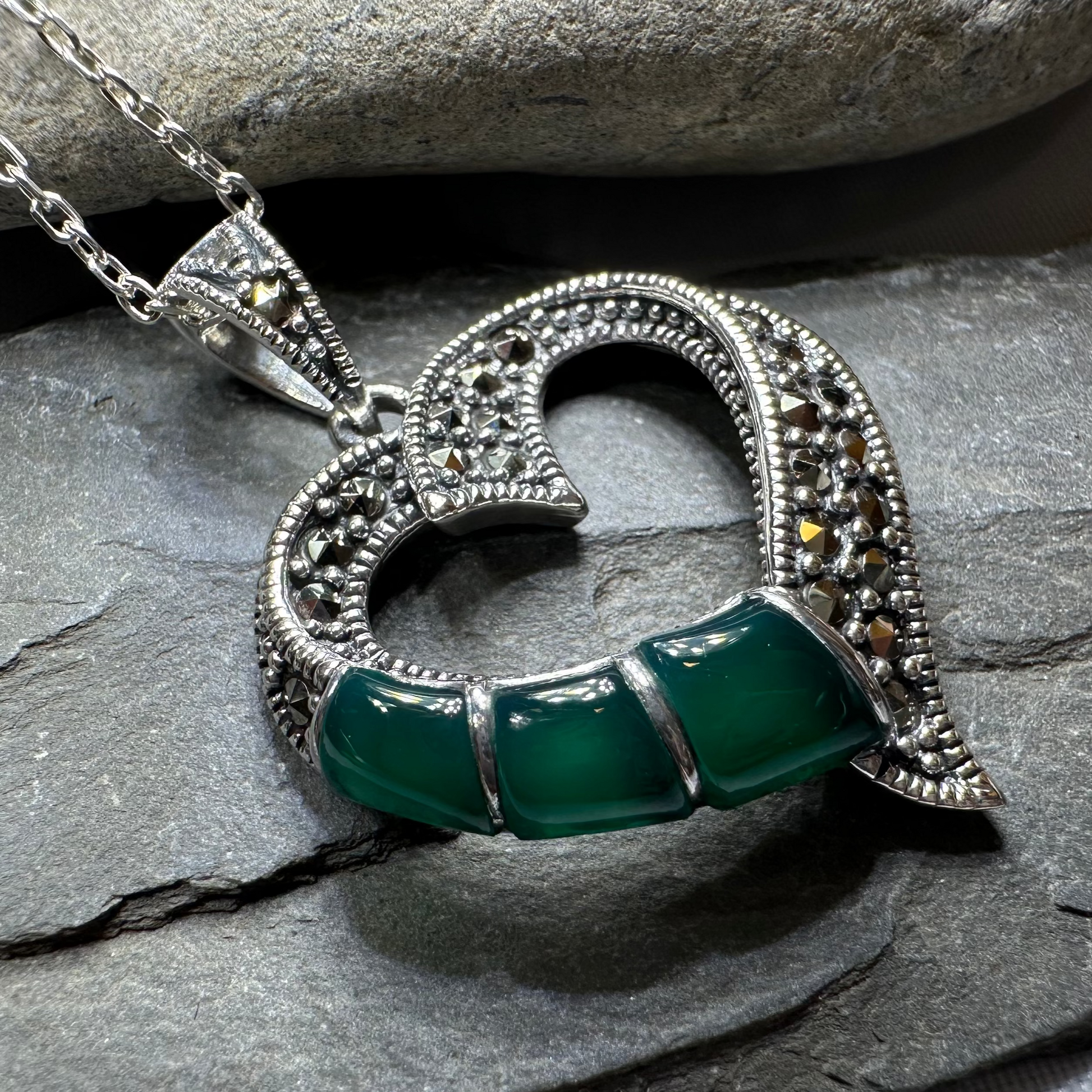 Glasgow Celtic Heart Necklace in sterling silver