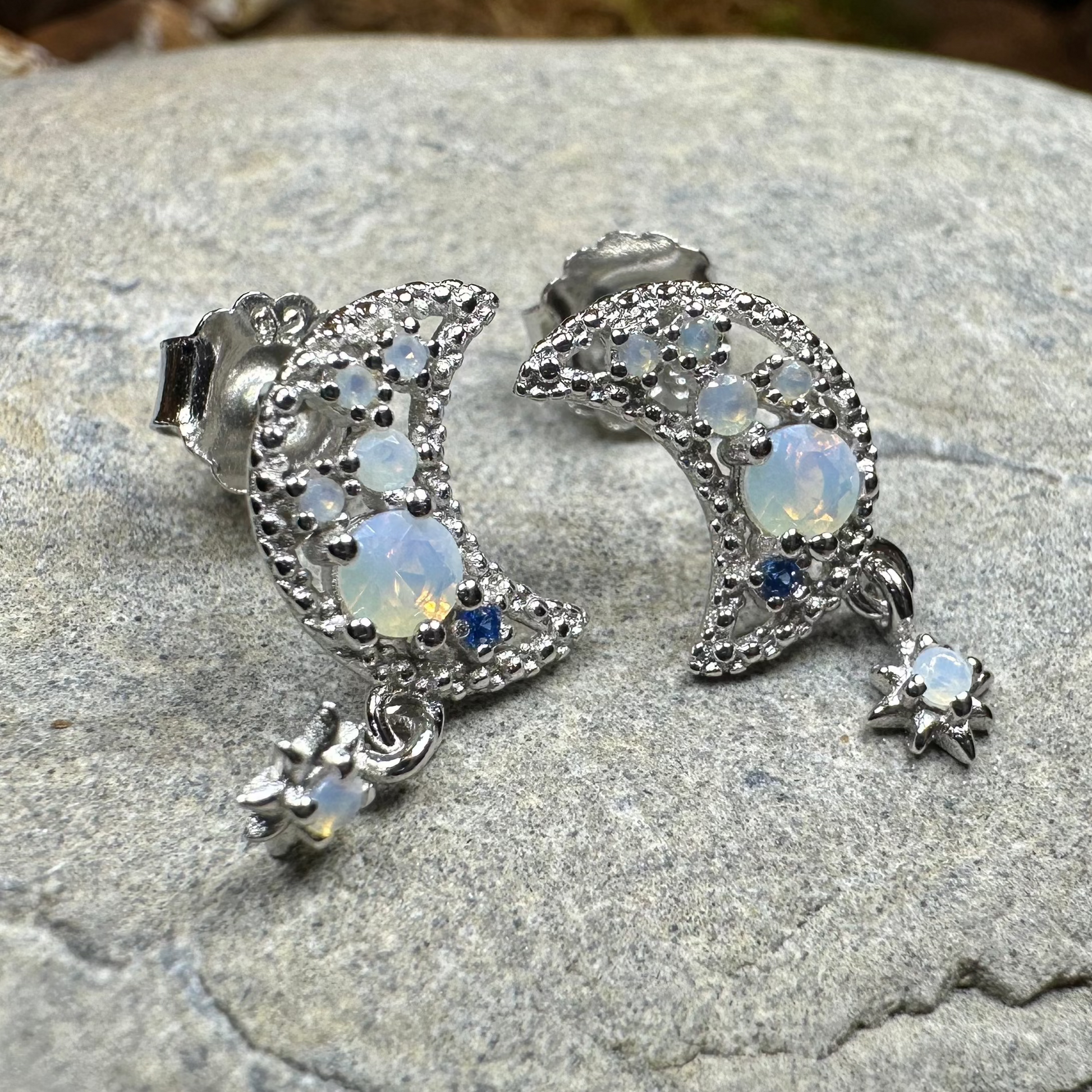 Sparkly Moon Post Earrings — view 6