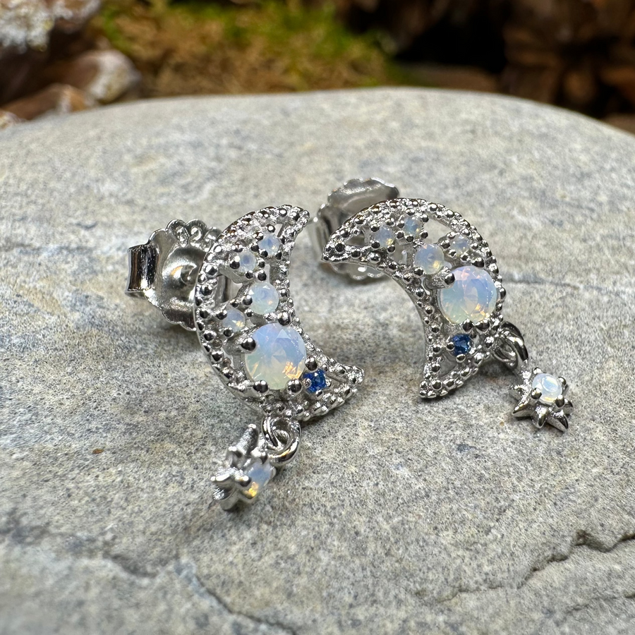 Sparkly Moon Post Earrings