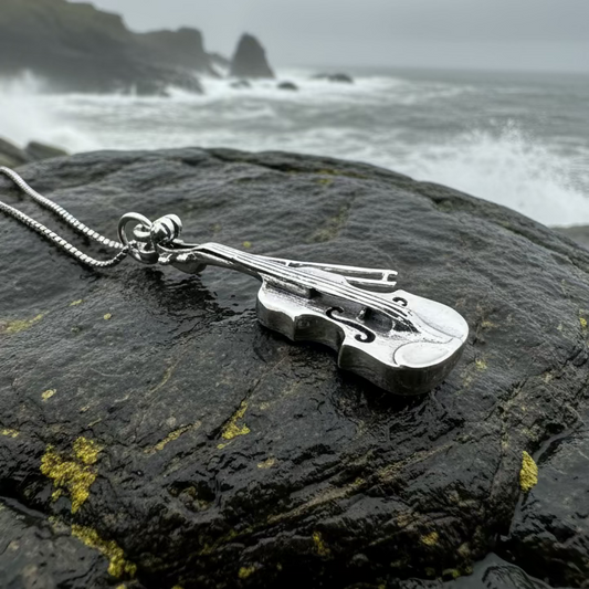 Irish Fiddle Celtic Necklace in Sterling Silver