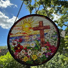 Load image into Gallery viewer, Springtime Cross Suncatcher
