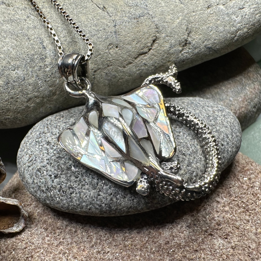 Abalone Manta Ray Necklace — view 5