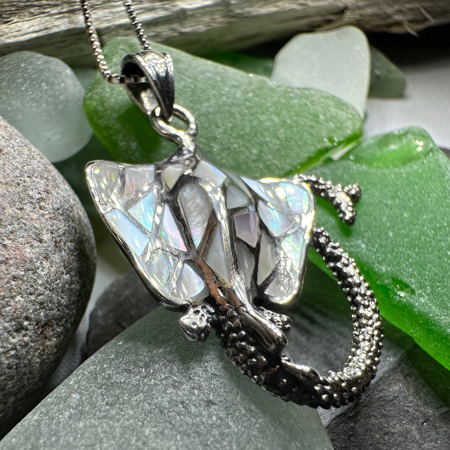 Abalone Manta Ray Necklace — view 12