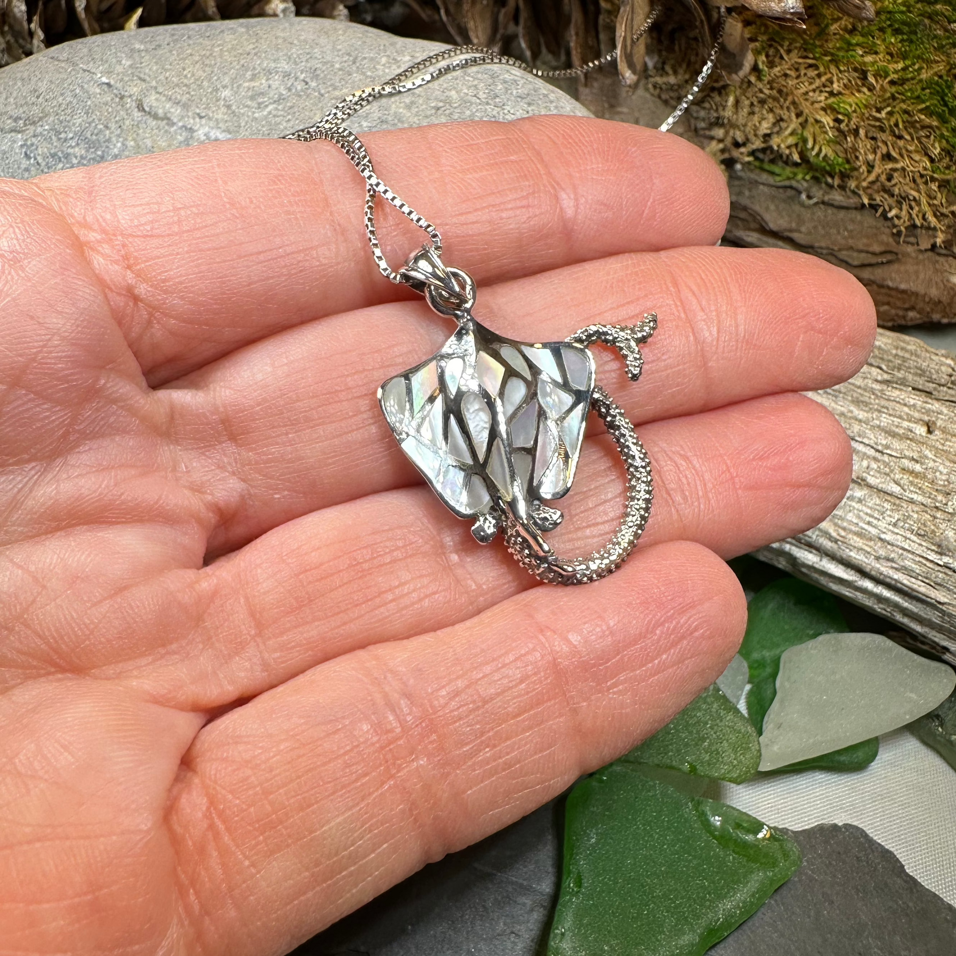 Abalone Manta Ray Necklace — view 10