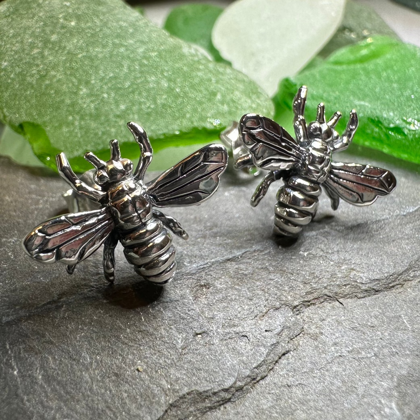 Realistic Bee Post Earrings — view 6