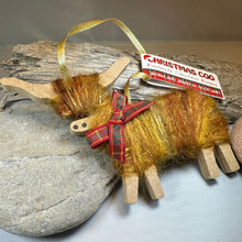 Load image into Gallery viewer, Christmas Highland Cow Ornament
