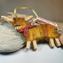 Load image into Gallery viewer, Christmas Highland Cow Ornament
