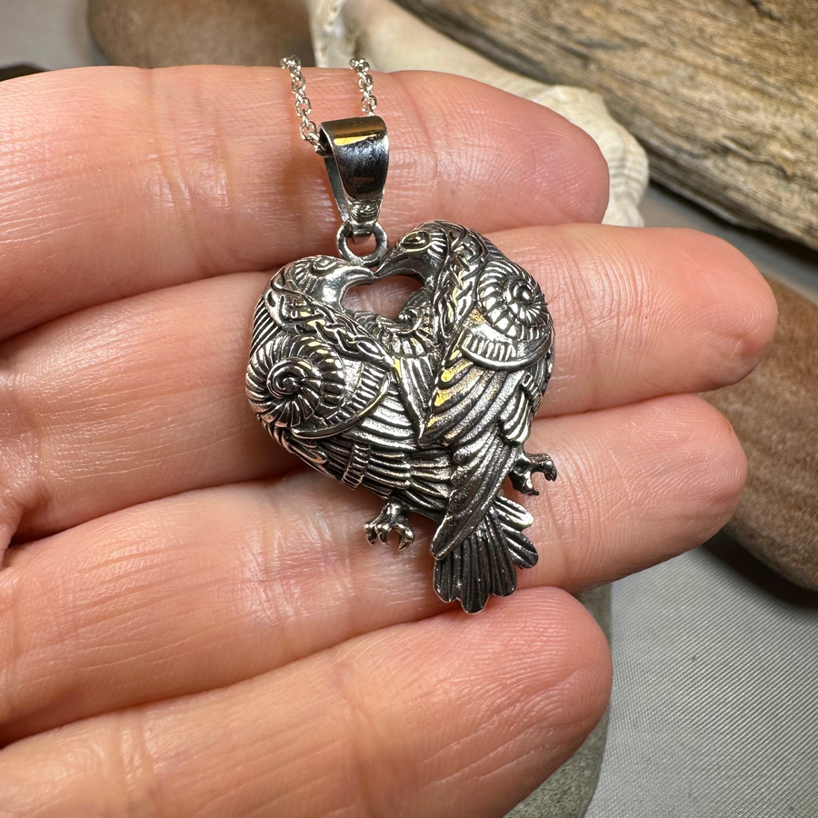 Soulmates Celtic Raven Necklace