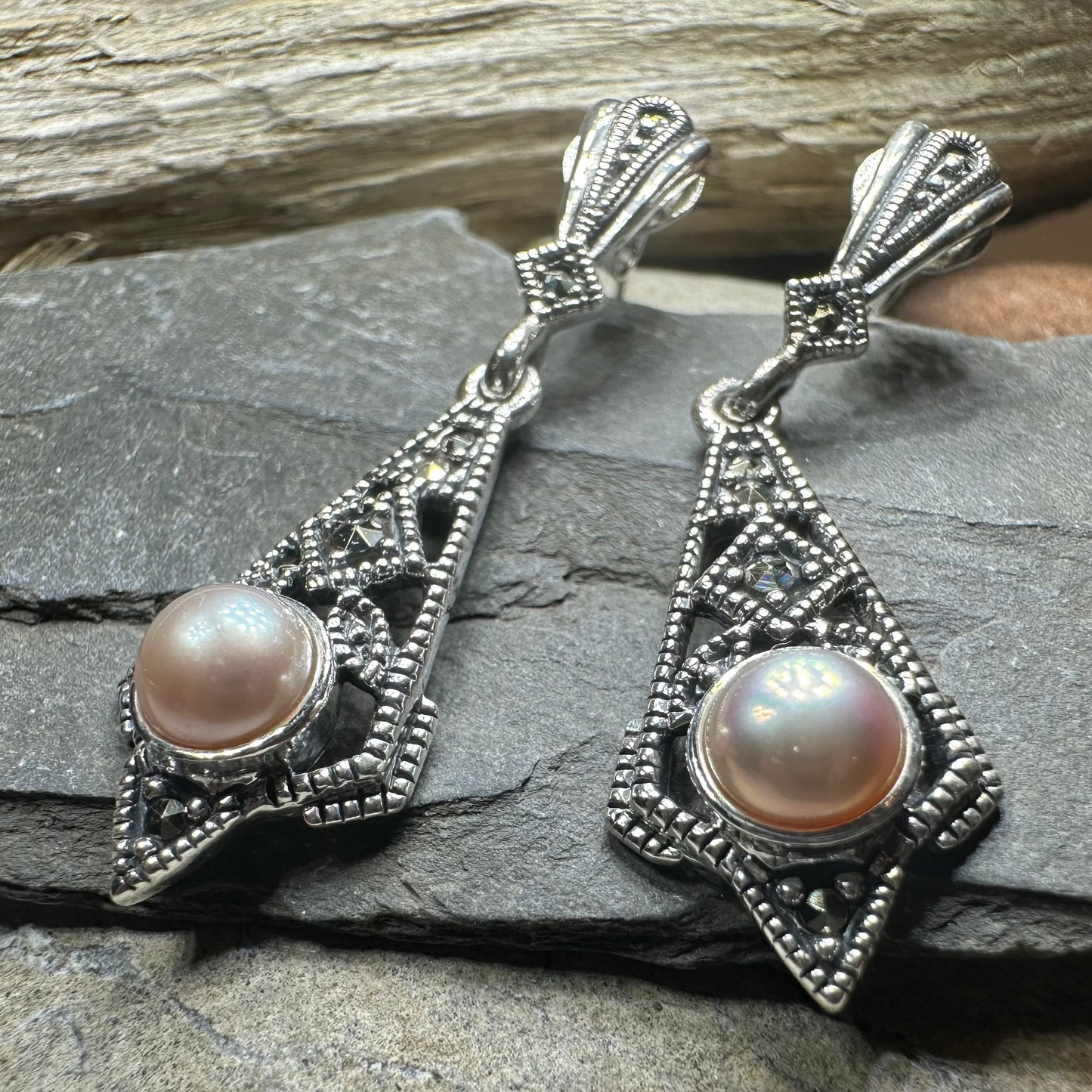 Elora Celtic Knot Pearl Earrings