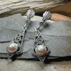 Elora Celtic Knot Pearl Earrings