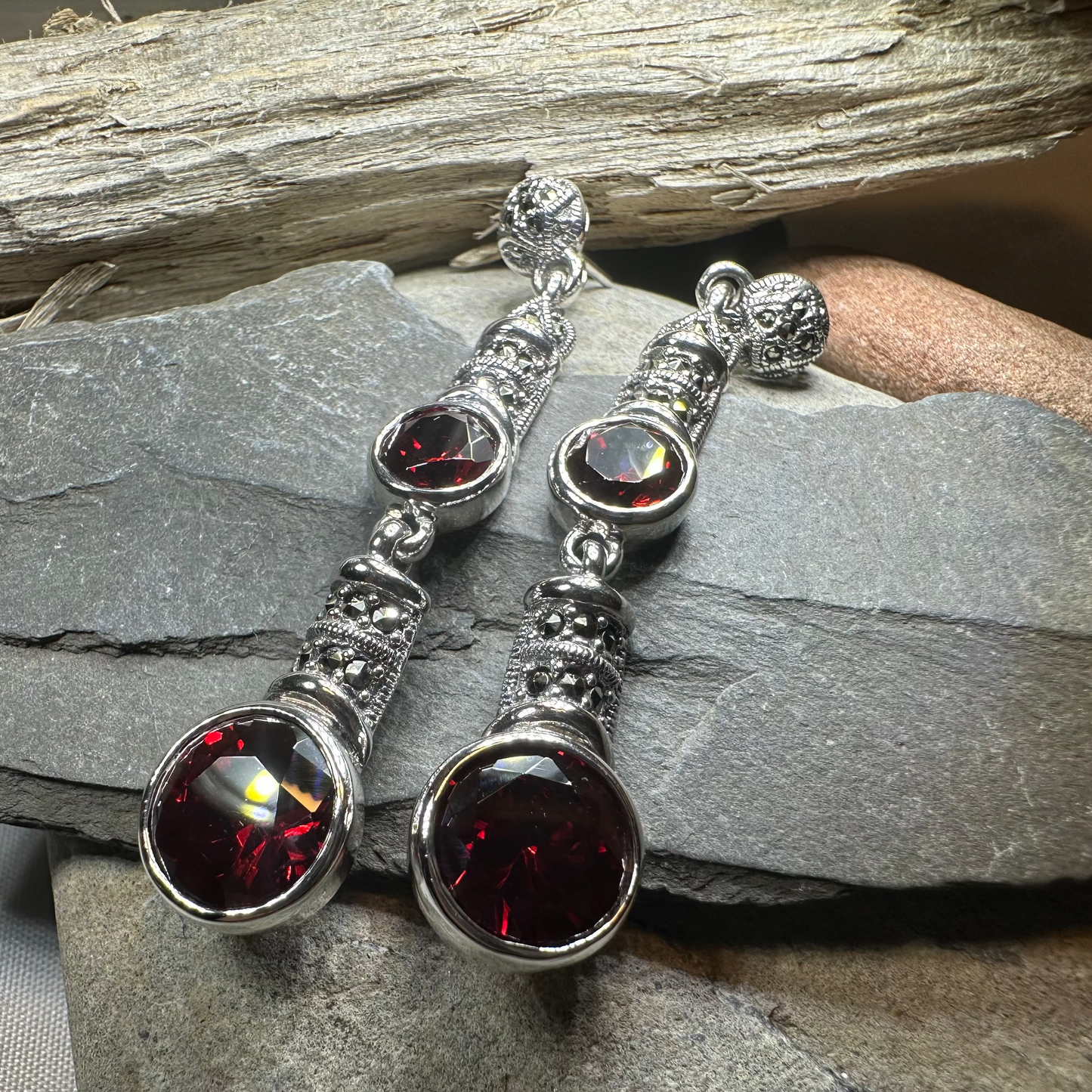 Garnet Fire Earrings — view 3