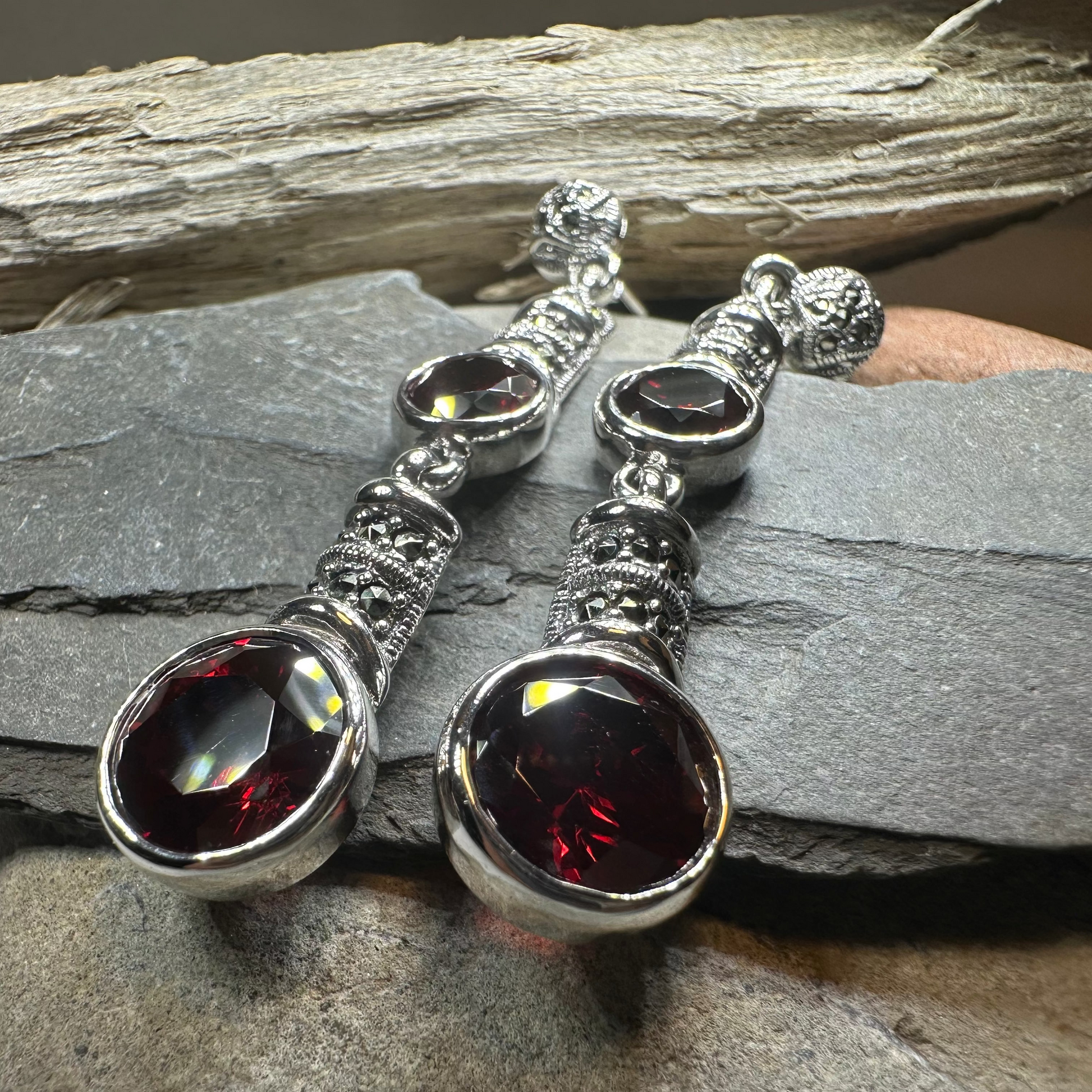 Garnet Fire Earrings — view 2