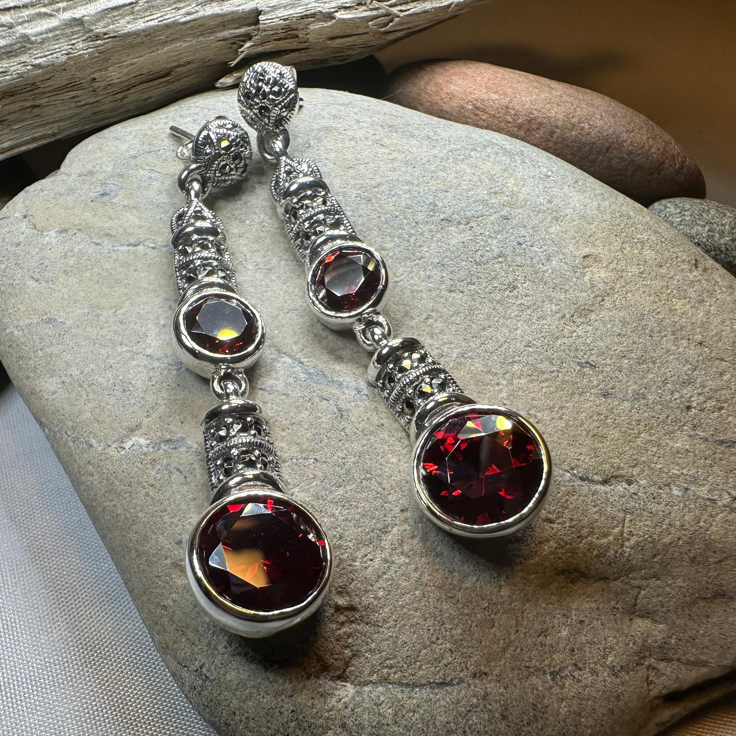 Garnet Fire Earrings — view 8