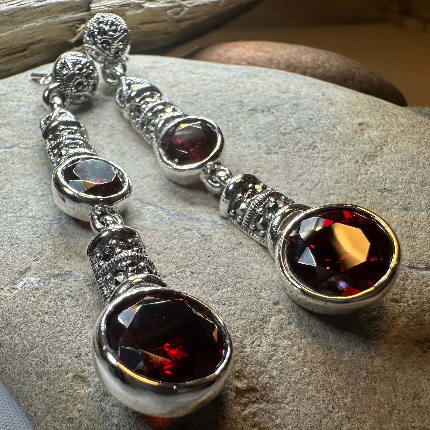 Garnet Fire Earrings — view 7
