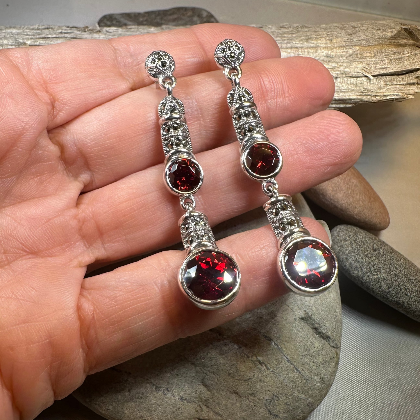 Garnet Fire Earrings — view 6
