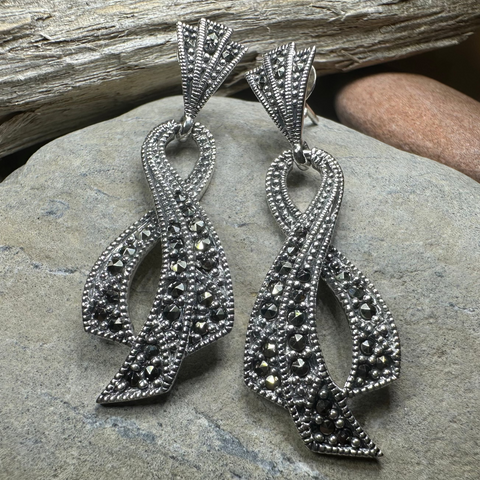 Load image into Gallery viewer, Valori Romantic Marcasite Earrings
