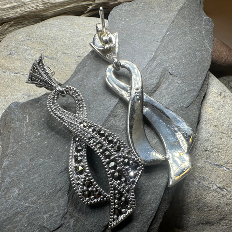 Load image into Gallery viewer, Valori Romantic Marcasite Earrings
