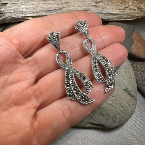 Load image into Gallery viewer, Valori Romantic Marcasite Earrings
