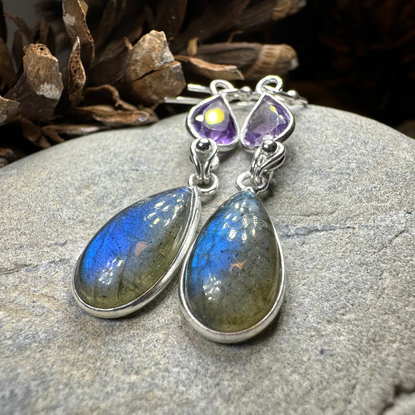 Celtic Waters Labradorite Earrings in Sterling Silver