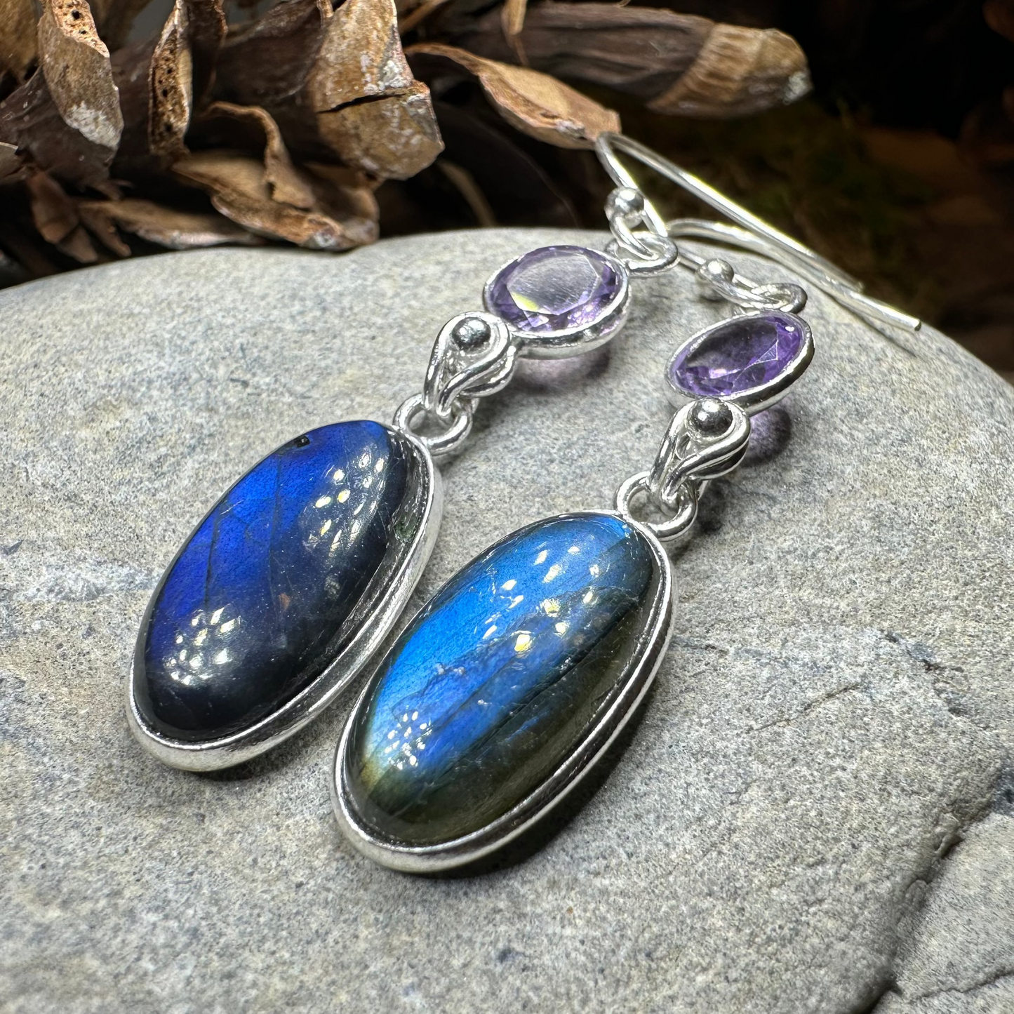 Celtic Waters Labradorite Earrings in Sterling Silver