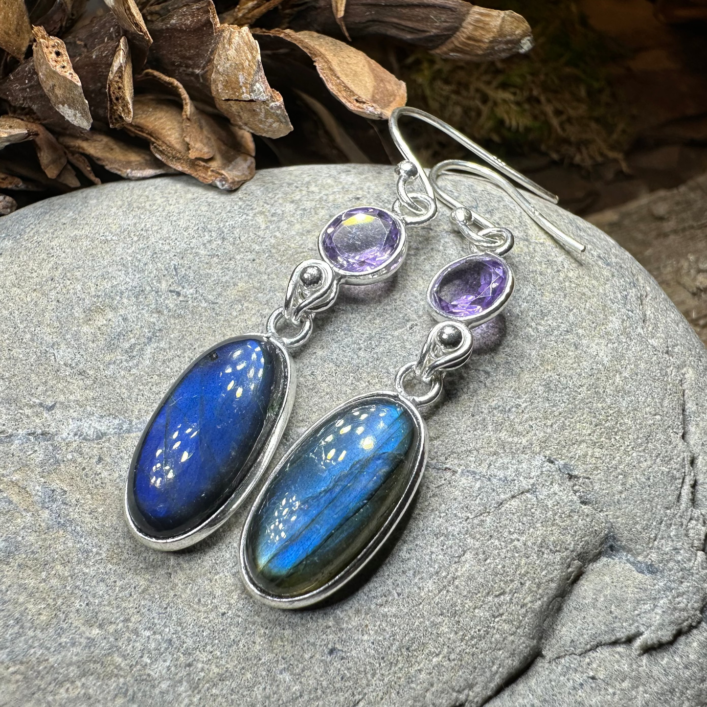 Celtic Waters Labradorite Earrings in Sterling Silver