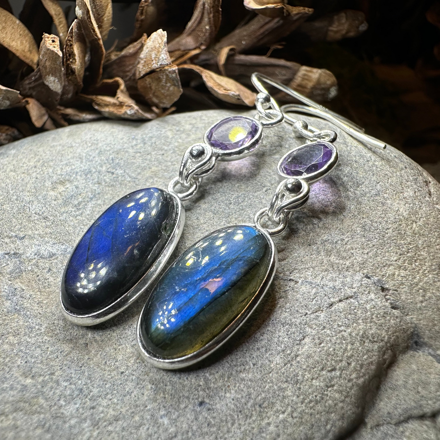 Celtic Waters Labradorite Earrings in Sterling Silver