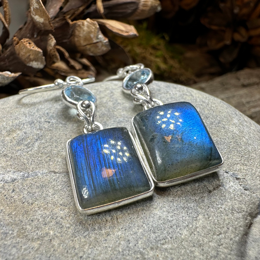 Celtic Waters Labradorite Earrings in Sterling Silver — view 13