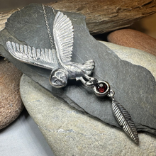 Load image into Gallery viewer, Garnet Owl Necklace
