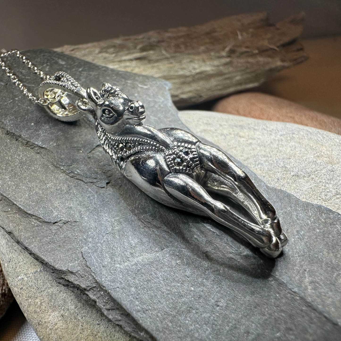 Wildfire Marcasite Horse Necklace — view 4