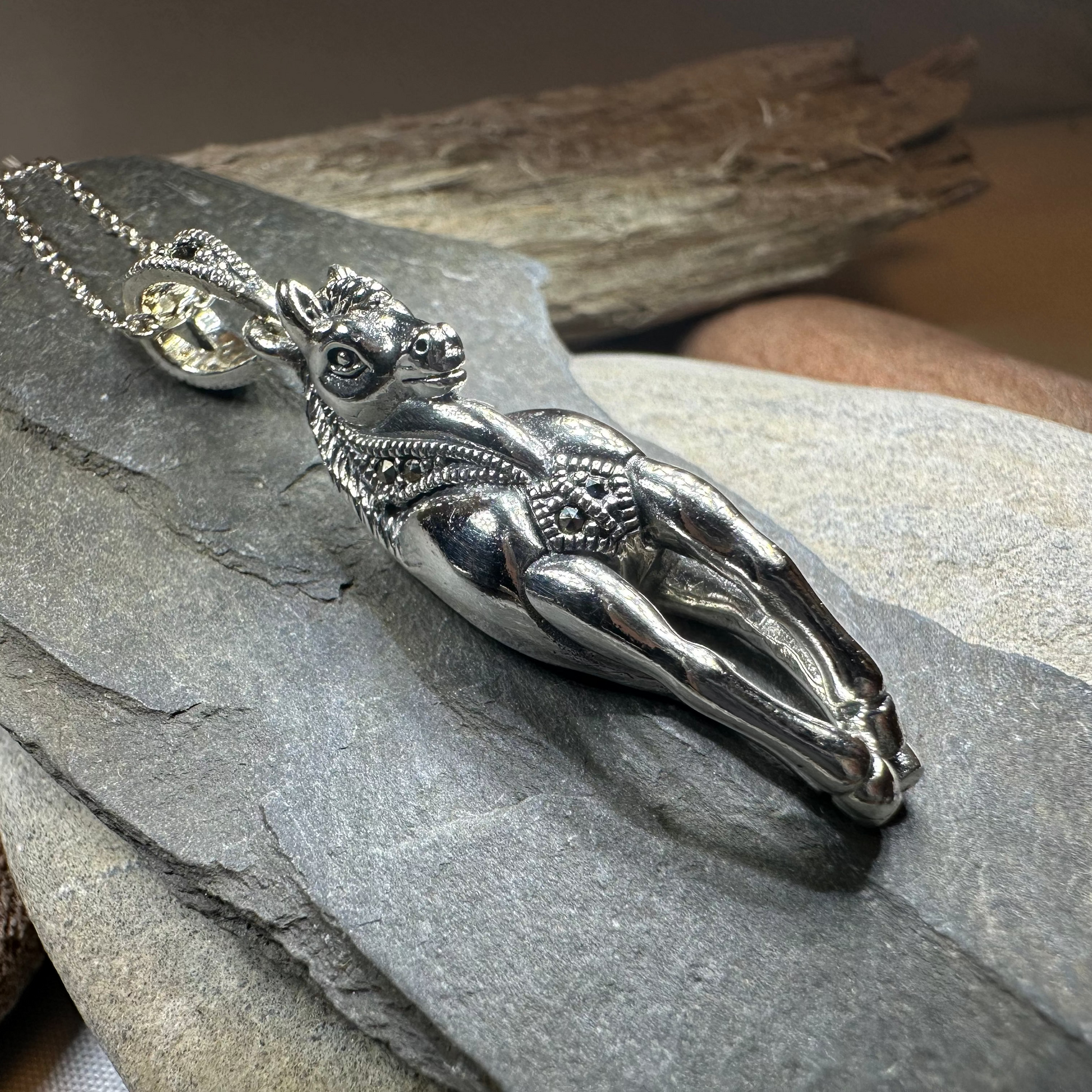 Wildfire Marcasite Horse Necklace — view 4