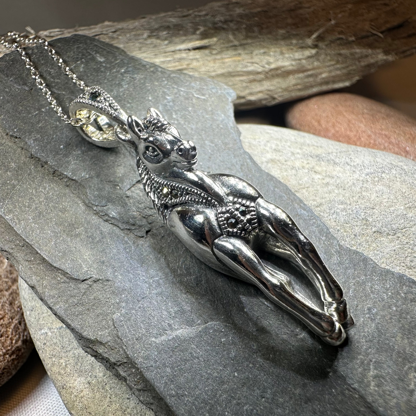 Wildfire Marcasite Horse Necklace — view 8