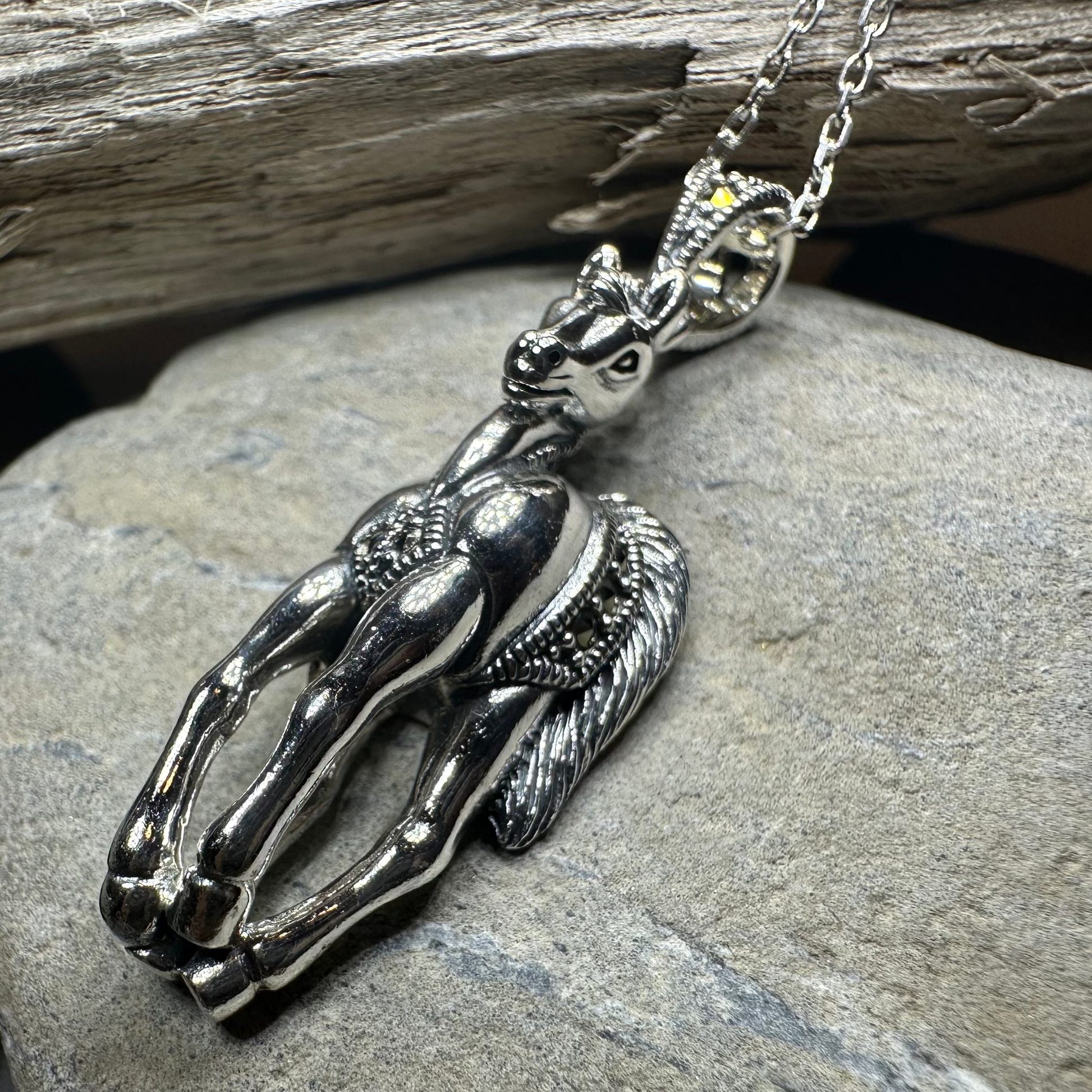 Wildfire Marcasite Horse Necklace — view 10