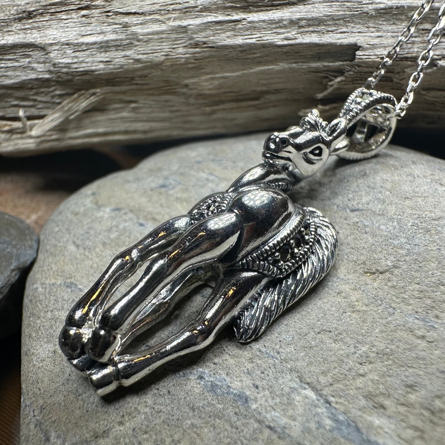 Wildfire Marcasite Horse Necklace — view 3