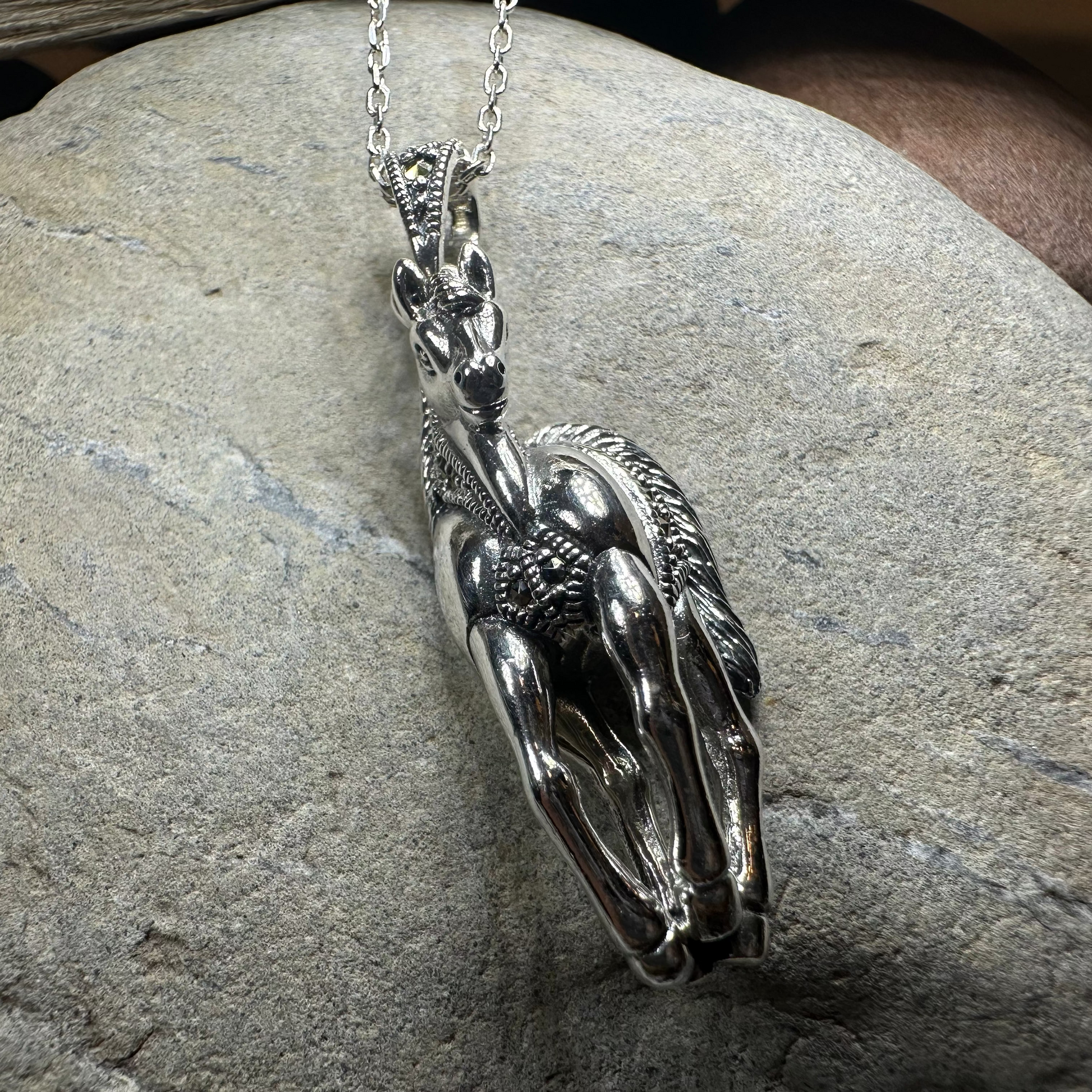 Wildfire Marcasite Horse Necklace — view 9