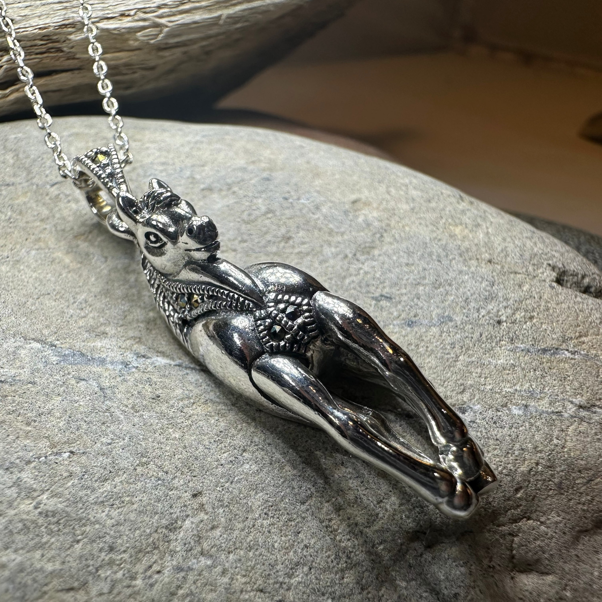 Wildfire Marcasite Horse Necklace — view 7