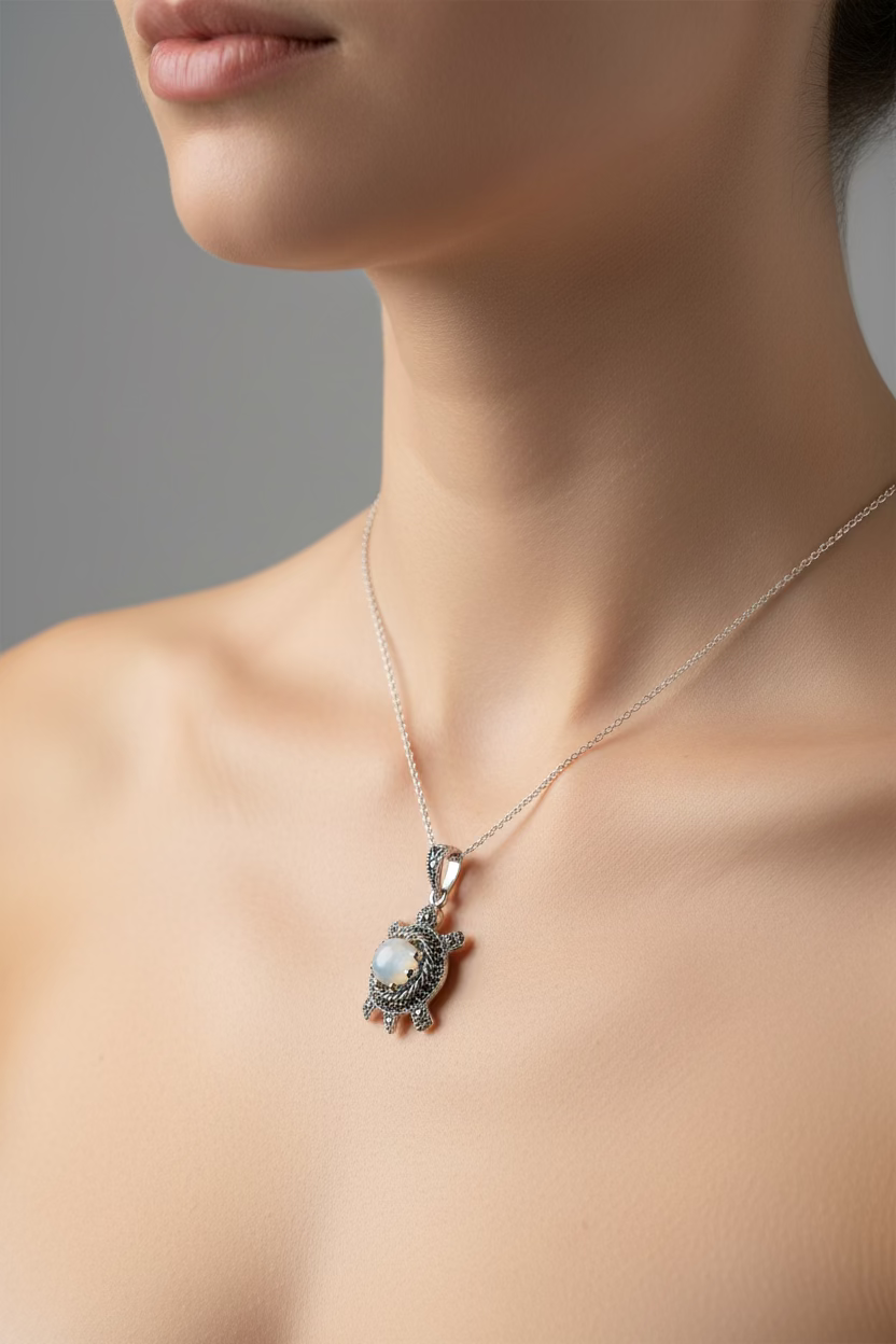 Donnie Turtle Necklace in Sterling Silver